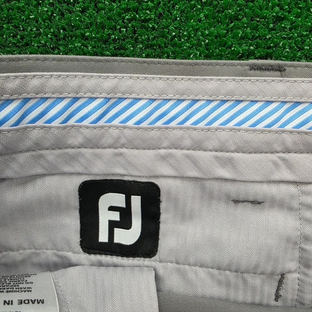 Footjoy Golf Performance Shorts Mens 34 Gray Chino Flat Front Outdoors Casual